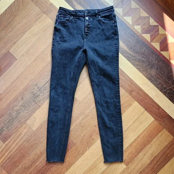 Denim&Co Faded Black Skinny Jeans Size 8